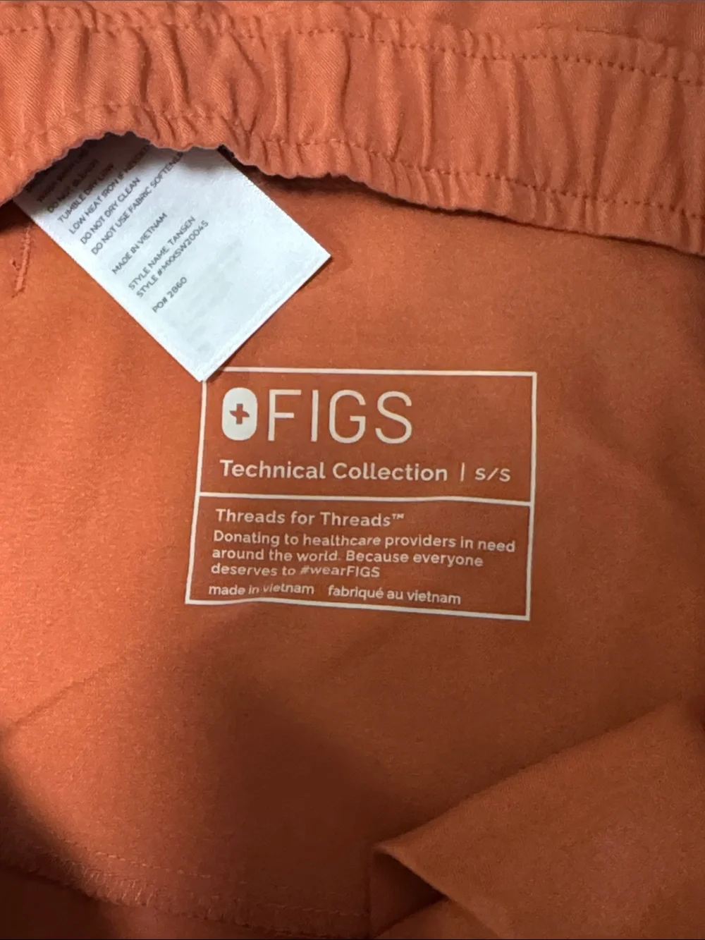 Figs Men's Burnt Orange Jogger style scrub pants with Black Drawstring